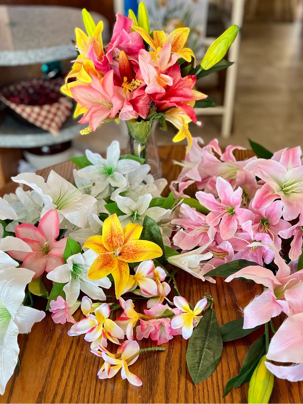 Artificial Mixed Lily Bundle - Pink, Yellow, White -